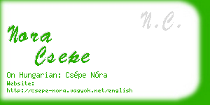 nora csepe business card