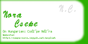 nora csepe business card